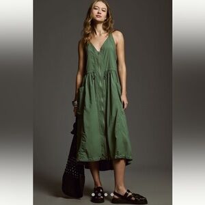 Anthropologie Green Midi Dress